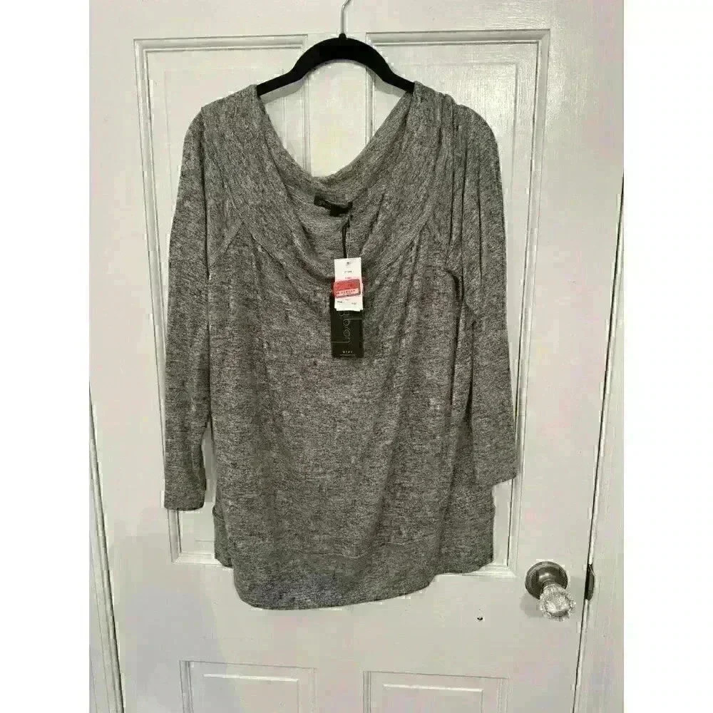 Gibson Look Heather grey sweater‎ NWT size L